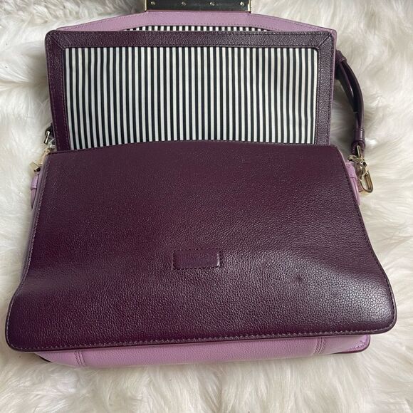 Kate Spade Carmel Court Kaela leather purple & lavender shoulder/ crossbody bag - Picture 10 of 16